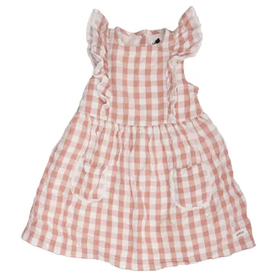 Hängselklänning (Vit, Brun) från Newbie by KappAhl Bomull