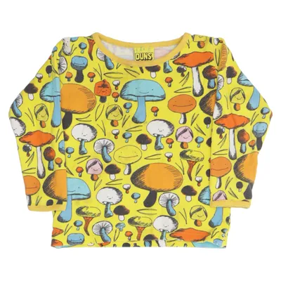 Långärmad t-shirt (Gul, Flerfärgad) från Duns Ekologisk bomull