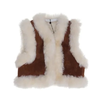 Fur vest (Brown, White)