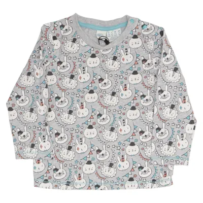 Langærmet t-shirt (Grå, Flerfarvet) fra BOB Bomuld