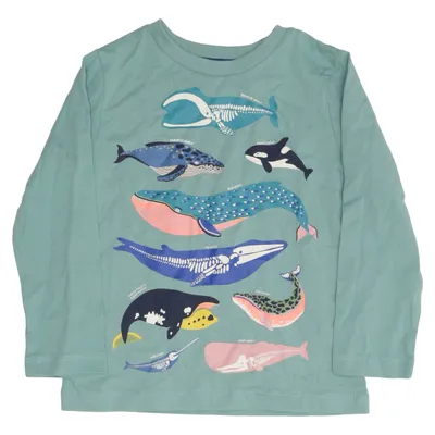 Langærmet t-shirt (Grøn, Flerfarvet) fra Mini Boden Bomuld