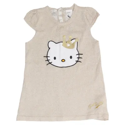Jurk (Beige) van H&M x Hello Kitty Katoen, Metallvezel, Polyester