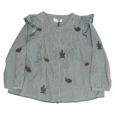 Blouse (Green, White) from Next Cotton, Polyester