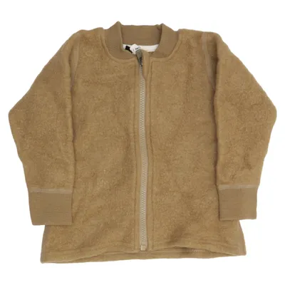 Fleece jas (Bruin) van Dilling Merinowol