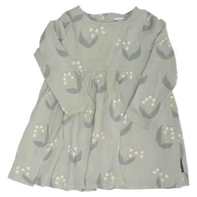 Klänning (Grön, Flerfärgad) från Polarn O. Pyret Elastan, Ekologisk bomull