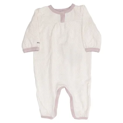 Barboteuse (Blanc, Violet) de Miniature Coton, Élasthane