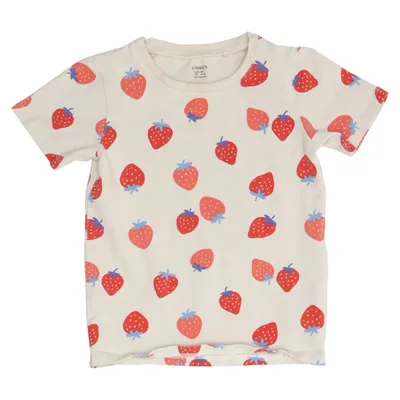 T-shirt (Beige, Rood, Blauw) van Lindex Katoen, Elastaan