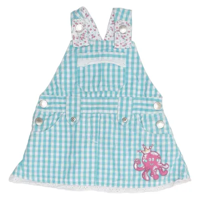 Dungaree dress (Blue, White) from Topolino Cotton