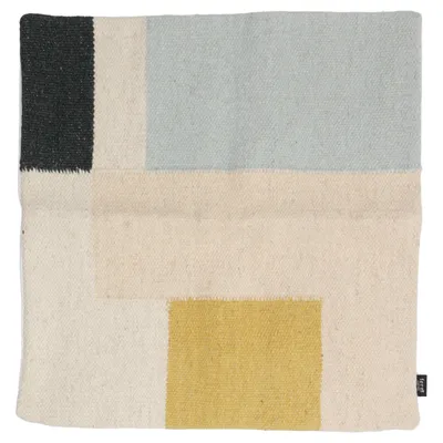 Cushion cover (Beige, Blue, Yellow) from Ferm Living Cotton, Wool