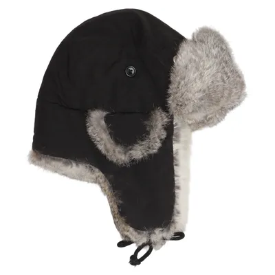 Chapeau de trappeur (Noir, Gris) de MFH Fourrure, Polyester