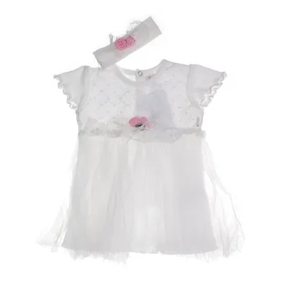 Dopklänning (Vit, Rosa) från Baby Baby Bomull, Polyester