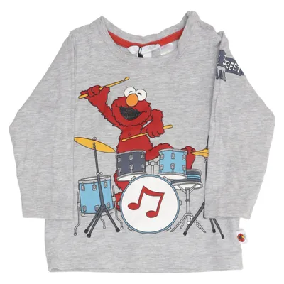 Lange mouwen shirt (Grijs, Meerkleurig) van Sesame Street x H&M Katoen, Elastaan, Viscose