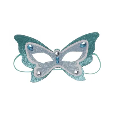 Maskeradmask (Blå, Silverfärgad)