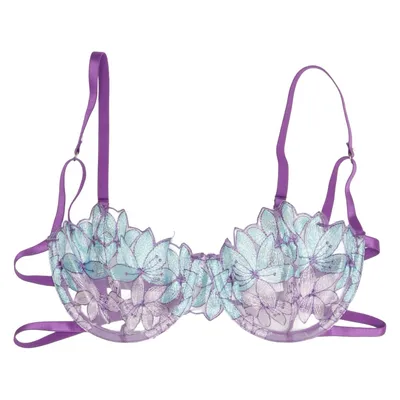 Bra (Casland bra, Casland lingerie, embroidered bra, floral embroidery bra, 3D floral bra, luxury lingerie, designer lingerie, premium lingerie, sheer bra, mesh bra, underwire bra, unlined bra, transparent bra, purple bra, lilac lingerie, lavender bra, pastel lingerie, floral bra, romantic lingerie, feminine lingerie, elegant lingerie, luxury underwear, boutique lingerie, statement bra, luxury fashion, premium fashion, delicate embroidery, floral appliqué, embroidered flowers, ethereal style, fairycore, fairy aesthetic, coquette aesthetic, soft girl aesthetic, cottagecore, romantic fashion, luxury intimate wear, women's lingerie, women's bra, fashion lingerie, chic lingerie, luxury essentials, aesthetic clothing, TikTok fashion, trending lingerie, Instagram style, Pinterest aesthetic, bridal lingerie, honeymoon lingerie, Valentine's lingerie, gift for her, sexy lingerie, elegant bra, beautiful lingerie, feminine style, luxury basics, high end lingerie, premium quality, breathable bra, lightweight lingerie, comfortable bra, fashion trend, stylish underwear, unique lingerie, statement lingerie, floral aesthetic, pastel aesthetic, dreamy aesthetic, spring fashion, summer fashion, delicate lace, luxury wardrobe, fashion lover, sophisticated style, couture inspired, romantic outfit, feminine elegance, modern luxury, luxury details, embroidered mesh, designer style, boutique fashion, timeless elegance, graceful fashion, premium underwear, floral fashion, pretty bra, aesthetic lingerie, elegant underwear, high fashion lingerie, feminine wardrobe, luxury intimates, chic fashion, luxury look) from Casland Elastane, Polyester