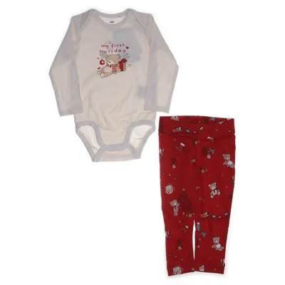 Christmas clothing (Red, Multicolored) from H&M Cotton, Elastane