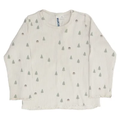 Lange mouwen shirt (Beige, Groen) van Rikiki Katoen, Elastaan