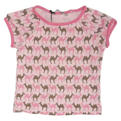 T-shirt (Rosa, Brun, Flerfärgad) från Kids by Lindex Bomull, Elastan