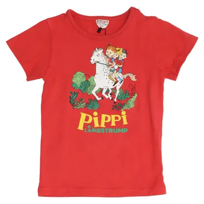 T-shirt (Rouge, Multicolore) de Pippi Långstrump Coton biologique