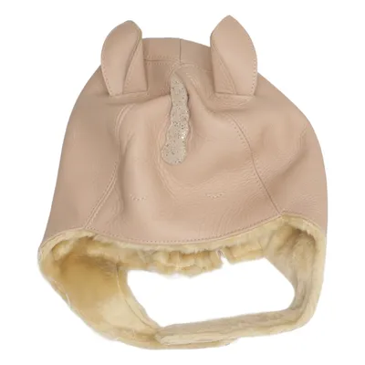 Trapper hat (Beige) from Donsje Leather, Polyester
