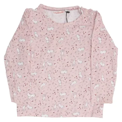 T-shirt à manches longues (Rose, Blanc) de Liegelind Coton