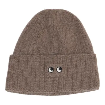 Beanie (Bruin) van Anya Hindmarch x Uniqlo Kasjmier