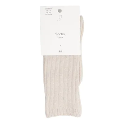 Chaussettes (Beige) de H&M Élasthane, Fibre métallique, Polyamide, Polyester, Viscose, Laine