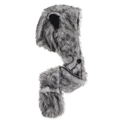 Trapper hat (Gray, Black, White) Acrylic, Polyester