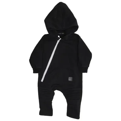 Barboteuse (Noir) de Little People Coton, Élasthane, Polyester