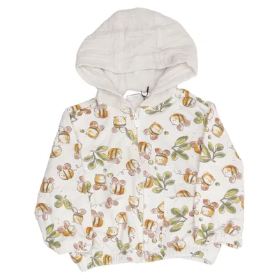 Hoodie (White, Multicolored) from Mayoral Newborn Cotton, Elastane
