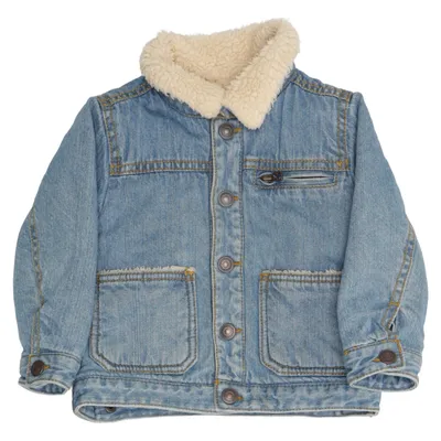 Veste en jeans fourrée (Bleu) de Zara