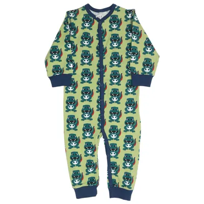 Sparkedragt (Rompersuit Button Ls) fra Maxomorra Bomuld, Elastan
