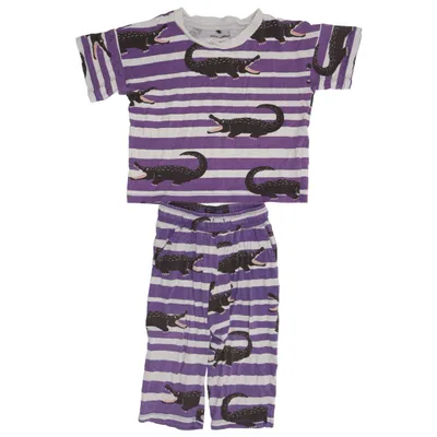 Pyjama (Violet, Gris) de Mini Rodini Coton