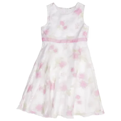 Robe de fille de fleur (Blanc, Rose) de Zebralino Coton, Polyester, Viscose