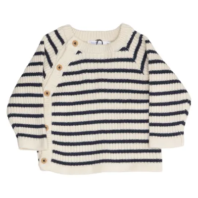 Pull-over (Bleu, Blanc) de Bout'chou Coton, Laine