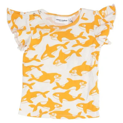 T-shirt (Vit, Orange) från Mini Rodini Ekologisk bomull