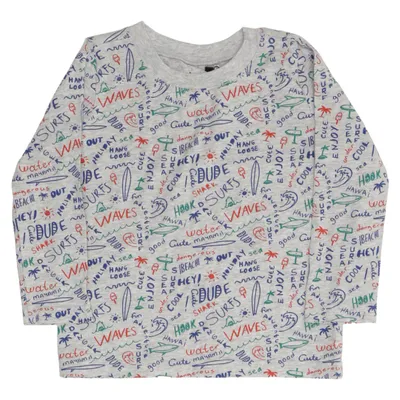 T-shirt à manches longues (Gris, Multicolore) de Lamino Coton, Élasthane