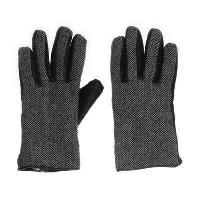 Gloves (Gray, Black) from Thinsulate Acrylic, Cotton, Leather, Polyester