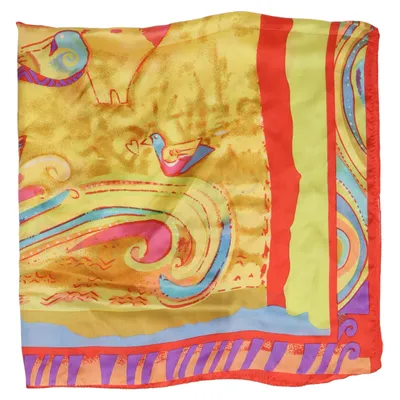 Scarf (Röd, Gul, Blå) Silke