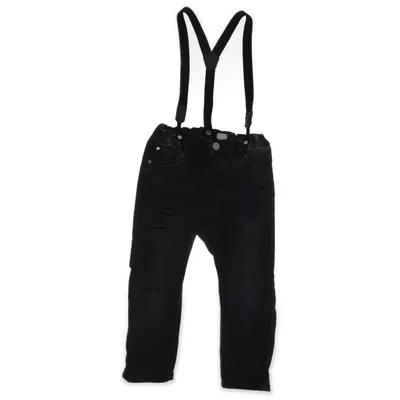 Hängselbyxor (Grå) från H&M Bomull, Elastan, Polyester