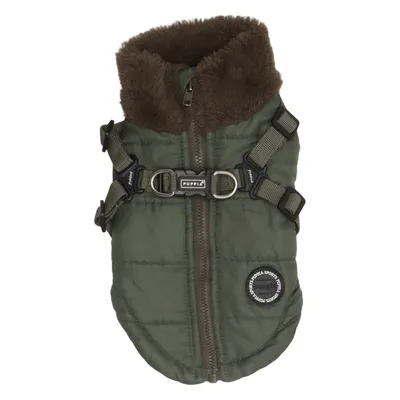 Hundefrakke (Grøn, Brun) fra Puppia Polyamid, Polyester