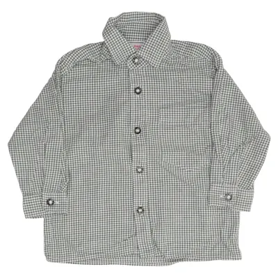 Shirt (Green, White) from Isar-Trachten Cotton
