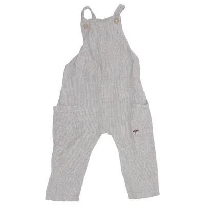 Dungarees (Gray, White) from Zara Baby Cotton, Linen