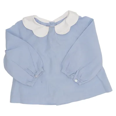Blouse (Blue, White) from Jacadi Cotton