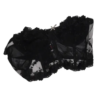 Bandeau bra (Black) from Romwe Elastane, Polyester