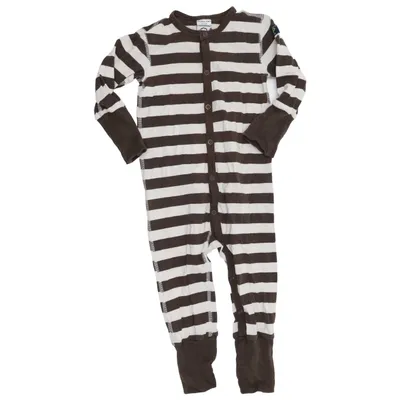 Sparkdräkt (Brun, Vit) från Polarn O. Pyret Elastan, Ekologisk bomull