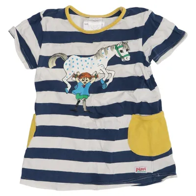 Klänning (Blå, Vit, Gul, Flerfärgad) från Pippi Långstrump Bomull, Elastan