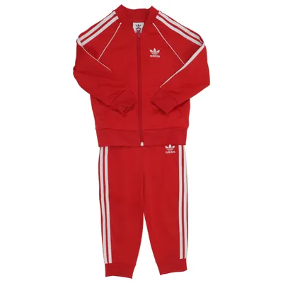 Sportssæt (Rød, Hvid) fra Adidas Originals Genanvendt polyester