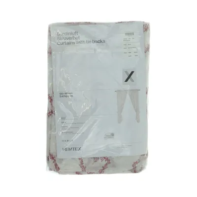 Öljettgardin (Vit, Röd) från Hemtex Bomull