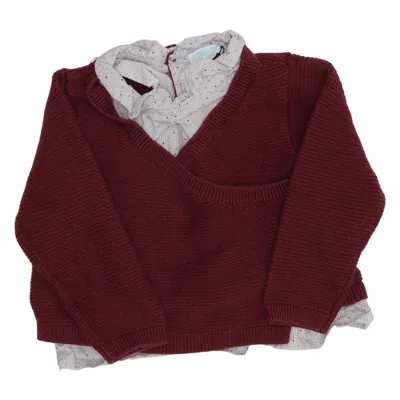 Strickjacke (Rot, Weiß, Grau) von Obaïbi Baumwolle, Polyamid