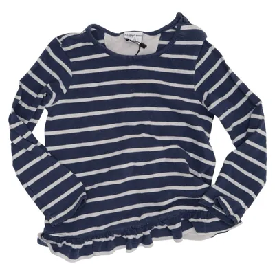 Topp (Blå, Vit) från Polarn O. Pyret Elastan, Ekologisk bomull